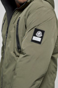 Оптом Куртка спортивная мужская зимняя с капюшоном цвета хаки 8360Kh, фото 14