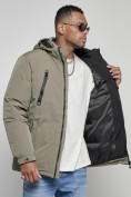 Оптом Куртка спортивная мужская зимняя с капюшоном серого цвета 8360Sr в Перми, фото 13