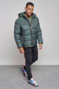 Оптом Куртка мужская зимняя с капюшоном спортивная великан цвета хаки 8377Kh в Сочи, фото 10