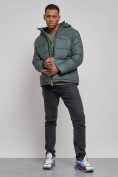 Оптом Куртка мужская зимняя с капюшоном спортивная великан цвета хаки 8377Kh в Омске, фото 13