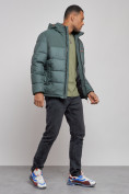 Оптом Куртка мужская зимняя с капюшоном спортивная великан цвета хаки 8377Kh в Санкт-Петербурге, фото 3