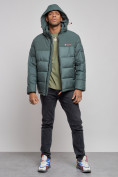 Оптом Куртка мужская зимняя с капюшоном спортивная великан цвета хаки 8377Kh, фото 5