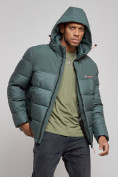 Оптом Куртка мужская зимняя с капюшоном спортивная великан цвета хаки 8377Kh в Перми, фото 6