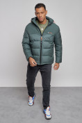 Оптом Куртка мужская зимняя с капюшоном спортивная великан цвета хаки 8377Kh в Сочи, фото 9