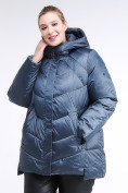 Оптом Куртка зимняя женская стеганная синего цвета 85-923_49S в Перми, фото 3