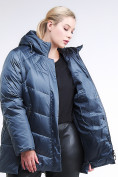 Оптом Куртка зимняя женская стеганная синего цвета 85-923_49S в Перми, фото 8