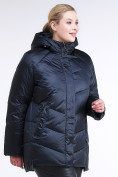 Оптом Куртка зимняя женская стеганная темно-синего цвета 85-923_5TS в Новосибирске, фото 3