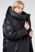 Оптом Куртка зимняя женская стеганная черного цвета 85-951_701Ch в Санкт-Петербурге, фото 9