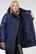 Оптом Куртка зимняя женская стеганная темно-синего цвета 85-951_16TS в Перми, фото 3