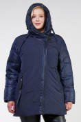 Оптом Куртка зимняя женская стеганная темно-синего цвета 85-951_16TS в Санкт-Петербурге, фото 7