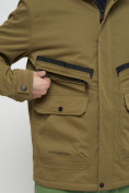 Оптом Куртка спортивная мужская с капюшоном бежевого цвета 8596B в Казани, фото 14