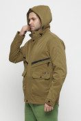 Оптом Куртка спортивная мужская с капюшоном бежевого цвета 8596B в Казани, фото 19