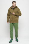 Оптом Куртка спортивная мужская с капюшоном бежевого цвета 8596B в Казани, фото 6