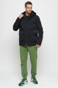 Оптом Куртка спортивная мужская с капюшоном черного цвета 8596Ch в Казани, фото 4