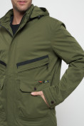 Оптом Куртка спортивная мужская с капюшоном цвета хаки 8596Kh в Екатеринбурге, фото 10