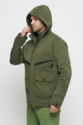 Оптом Куртка спортивная мужская с капюшоном цвета хаки 8596Kh в Казани, фото 18
