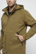 Оптом Куртка спортивная мужская с капюшоном бежевого цвета 8598B в Казани, фото 13