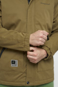 Оптом Куртка спортивная мужская с капюшоном бежевого цвета 8598B в Екатеринбурге, фото 15