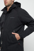 Оптом Куртка спортивная мужская с капюшоном черного цвета 8598Ch в Екатеринбурге, фото 11