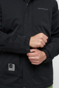 Оптом Куртка спортивная мужская с капюшоном черного цвета 8598Ch в Екатеринбурге, фото 13