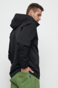 Оптом Куртка спортивная мужская с капюшоном черного цвета 8598Ch в Екатеринбурге, фото 14