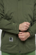 Оптом Куртка спортивная мужская с капюшоном цвета хаки 8598Kh в Казани, фото 15