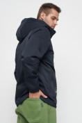 Оптом Куртка спортивная мужская с капюшоном темно-синего цвета 8598TS в Екатеринбурге, фото 11