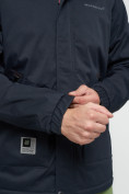 Оптом Куртка спортивная мужская с капюшоном темно-синего цвета 8598TS в Екатеринбурге, фото 16