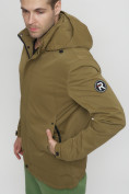 Оптом Куртка спортивная мужская с капюшоном бежевого цвета 8599B в Екатеринбурге, фото 12
