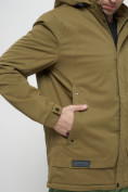 Оптом Куртка спортивная мужская с капюшоном бежевого цвета 8599B в Екатеринбурге, фото 14