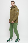Оптом Куртка спортивная мужская с капюшоном бежевого цвета 8599B в Екатеринбурге, фото 2