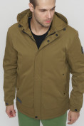 Оптом Куртка спортивная мужская с капюшоном бежевого цвета 8599B в Екатеринбурге, фото 8