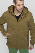 Оптом Куртка спортивная мужская с капюшоном бежевого цвета 8599B в Екатеринбурге, фото 9