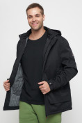 Оптом Куртка спортивная мужская с капюшоном черного цвета 8599Ch в Екатеринбурге, фото 15