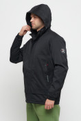 Оптом Куртка спортивная мужская с капюшоном черного цвета 8599Ch в Екатеринбурге, фото 17