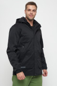 Оптом Куртка спортивная мужская с капюшоном черного цвета 8599Ch в Казани, фото 8