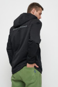 Оптом Куртка спортивная мужская с капюшоном черного цвета 8599Ch в Казани, фото 9