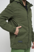 Оптом Куртка спортивная мужская с капюшоном цвета хаки 8599Kh в Казани, фото 13