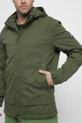 Оптом Куртка спортивная мужская с капюшоном цвета хаки 8599Kh в Екатеринбурге, фото 18