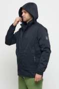 Оптом Куртка спортивная мужская с капюшоном темно-синего цвета 8599TS в Казани, фото 19