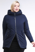 Оптом Куртка зимняя женская классическая темно-синего цвета 86-801_16TS, фото 2