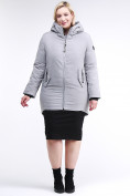 Оптом Куртка зимняя женская классическая серого цвета 86-801_20Sr в Санкт-Петербурге