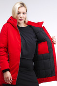 Оптом Куртка зимняя женская классическая красного цвета 86-801_4Kr, фото 7