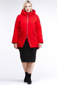 Оптом Куртка зимняя женская классическая красного цвета 86-801_4Kr