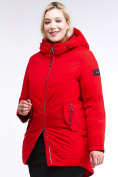 Оптом Куртка зимняя женская классическая красного цвета 86-801_4Kr в  Красноярске, фото 4