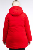 Оптом Куртка зимняя женская классическая красного цвета 86-801_4Kr, фото 5