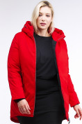 Оптом Куртка зимняя женская классическая красного цвета 86-801_4Kr в Самаре, фото 6