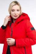 Оптом Куртка зимняя женская классическая красного цвета 86-801_4Kr в Санкт-Петербурге, фото 8