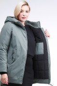 Оптом Куртка зимняя женская классическая цвета хаки 86-801_7Kh в Сочи, фото 7
