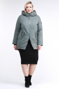Оптом Куртка зимняя женская классическая цвета хаки 86-801_7Kh